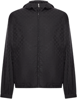 Gg Nylon Blouson Jacket In Black