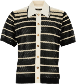 striped crochet shirt