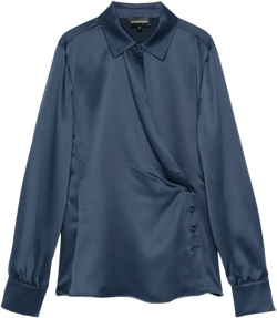 satin wrap blouse