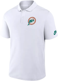 Men's White Miami Dolphins Rewind Victory Performance Polo Shirt