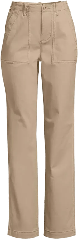 Petite High Rise Chino Utility Straight Leg Pants