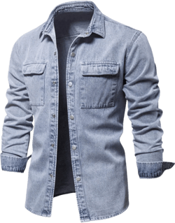 Men's Button Down Chest Pocket Denim Jacket