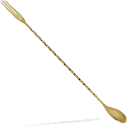 Olea™ Gold Plated Bar Spoon - Trident Fork Tip - 30cm Length