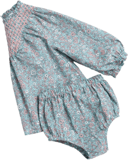 Printed dress and nappy cover