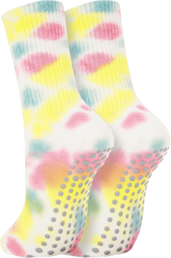 Pilates Girp Socks for Women Cute Tie Dye Yoga Socks with Grips Non Slip for Workout House Hospital