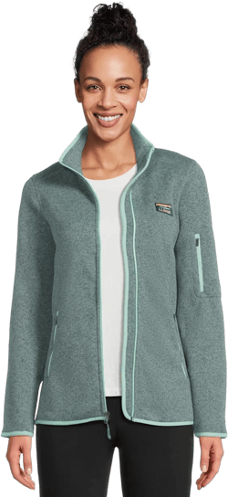 L.L.Bean Women's Bean's Sweater Fleece Full Zip Jacket X-Large Soft Spruce