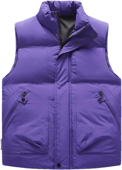 Purple Vest Jacket Men Solid Color Autumn Winter Cotton Padded Jackets Sleeveless Men Thicken Warm Vests Coats X-Large Purple