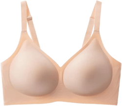Seamless Wireless Push Up Bra for Women - Full Coverage Bralette with Comfort Lift Support Everyday T-Shirt Bra Nude 3X-Large