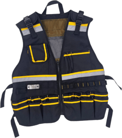 Electrician Tool Vest Multiuse Tool Vest with Reflective Strips Oxford Cloth Multi Pockets Vest for Architect Carpenters