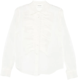 ruffled silk shirt