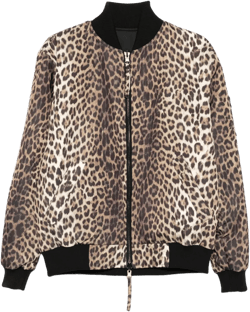 Reversible Spotted Bomber Jacket In Animal Print