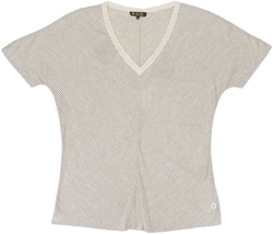 V-neck striped T-shirt