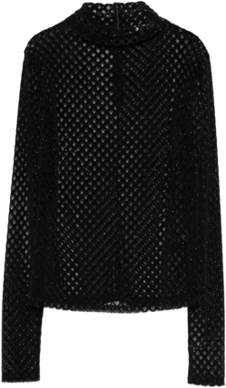 mesh-panel blouse