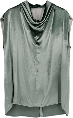 cowl-neck sleeveless top