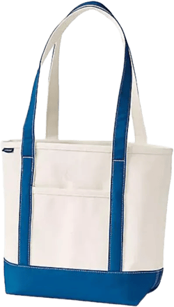 Medium Natural 5 Pocket Open Top Long Handle Canvas Tote Bag