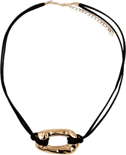 Gold Abstract Oval Statement Necklace