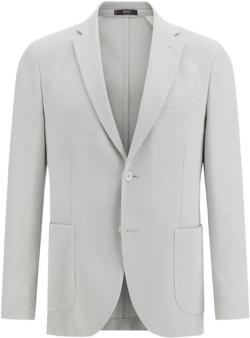 Cotton Crepe Blazer In Grey