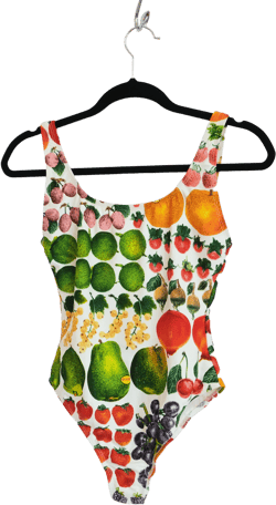 Rare 1980s Vintage Fruit Print Swimsuit
