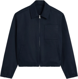 Navy Cotton Ami de Coeur Zipped Jacket
