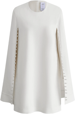 Audrey Pearl Short Cape Dress in Triacetate Blend
