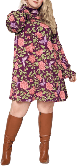 Flutter Raspberry Bianca Dress Plus