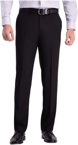 Haggar Men's Premium Comfort Dress Pant-Straight Fit Black