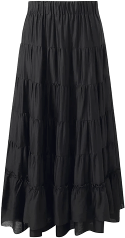 Tencel Women Tiered Maxi Skirt