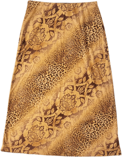 90s Floral Leopard Midi Skirt (XS/S)