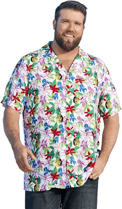 Big & Tall Printed Camp Shirt