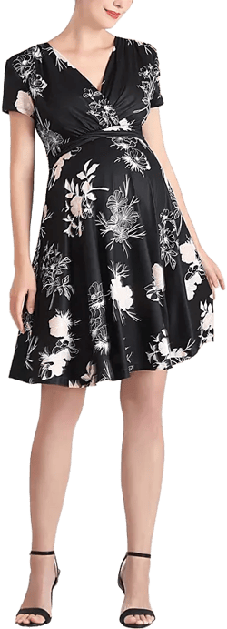 Maternity Bess Faux Wrap Nursing Dress