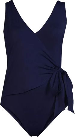 Women's Side Tie Wrap One Piece Swimsuit