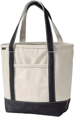 Medium Natural 5 Pocket Open Top Canvas Tote Bag