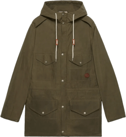 Waxed Cotton Adjustable Length Jacket In Green
