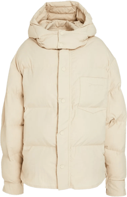 La Doudoune Quilted Shell Hooded Jacket In Beige