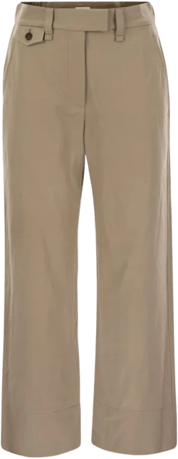 Cotton Pants In Beige