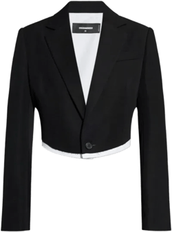 Raw-finish Blazer In Black