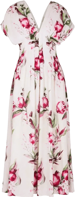 Sonya Midi Dress In Pomegranate