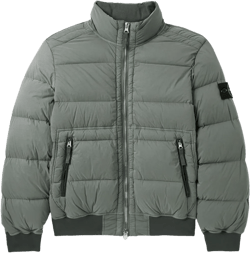 Logo-appliquéd Quilted Shell Down Bomber Jacket In Green