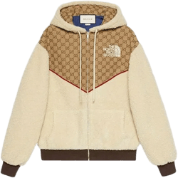 The North Face X  Gg Canvas Shearling Jacket 'beige' In Brown