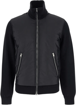 Knitted Paneled Zip-front Bomber Jacket In Animal Print