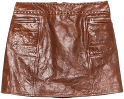 leather zip-pocket mini skirt
