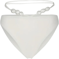 Pearl-detailing Bikini Bottoms In Nude
