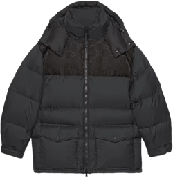 Gg Supreme Puffer Jacket In Black