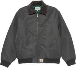 Santa Fe Alumni Velvet-trimmed Nylon-twill Bomber Jacket In Gray