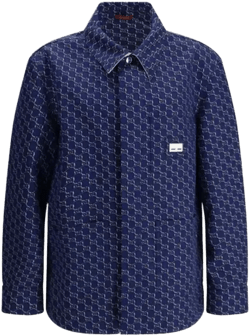 Gg Pattern Jacket In Blue