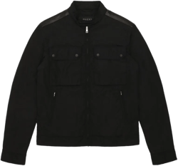 High-necked Casual Jacket In Black