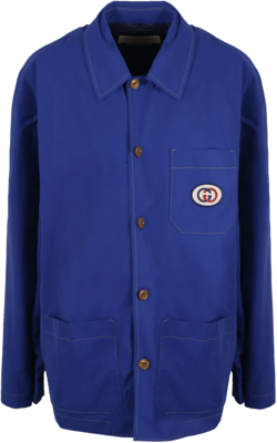 Gremlins-patch Buttoned Jacket In Blue