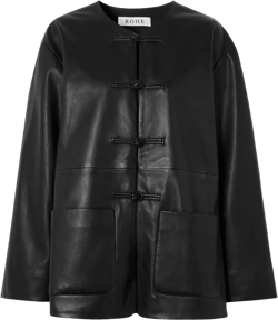 Oversized Leather Jacket In Black