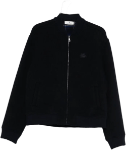 Navy Blue Bomber Jacket With Embroidered Logo And Zip Fastening