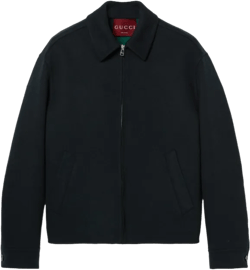 Jacquard Zipper Jacket In Black
